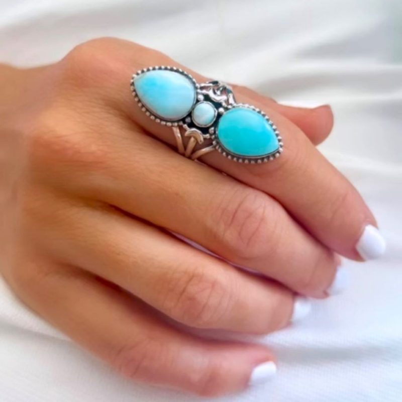 Larimar Boho Ring