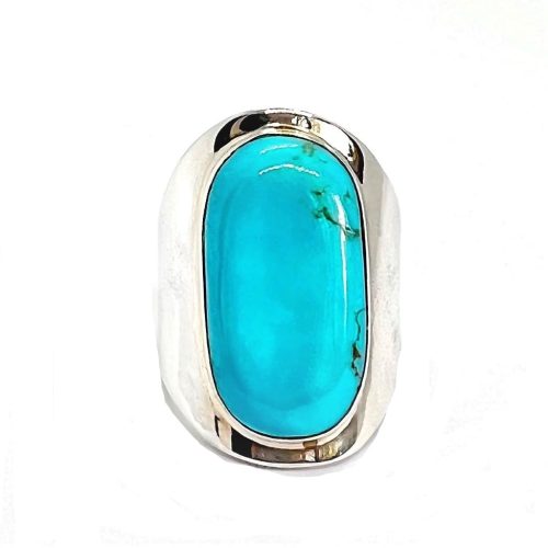 Elemental Gems Sleeping Beauty Turquoise & Baguette White Topaz Ring