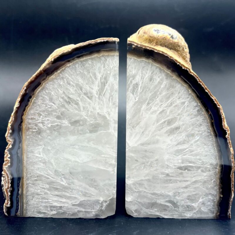 Agate White Bookends