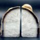Agate White Bookends