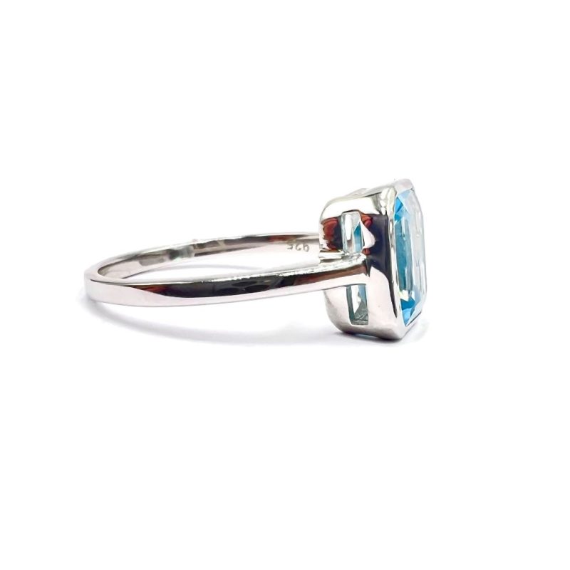 Topaz Blue Ring Side Veiw