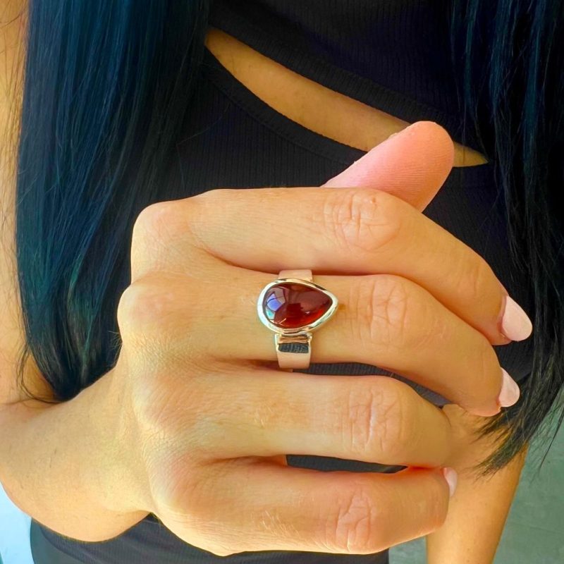 Hessonite Garnet Ring