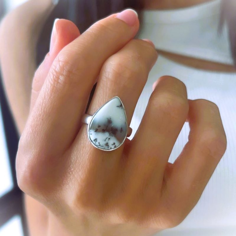 Merlinite Teardrop Ring