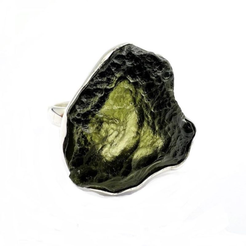 Moldavite Silver Ring