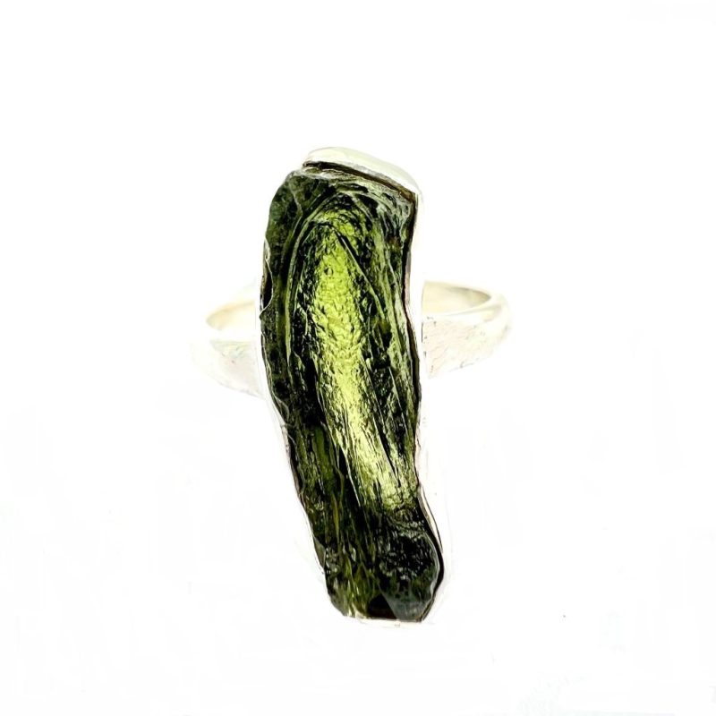 Moldavite Sterling Silver Ring