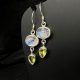 Moonstone Peridot Earrings