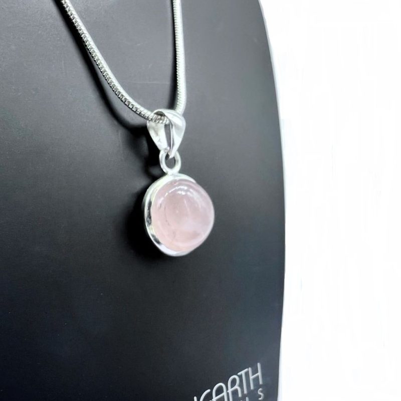 Rose Quartz Silver Pendant