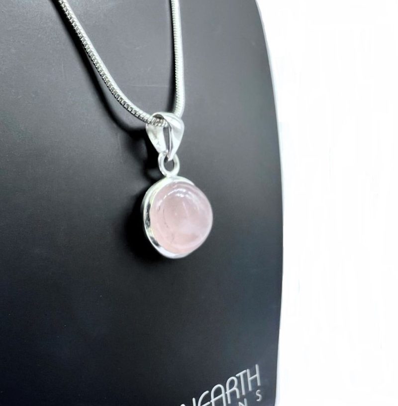Rose Quartz Silver Pendant