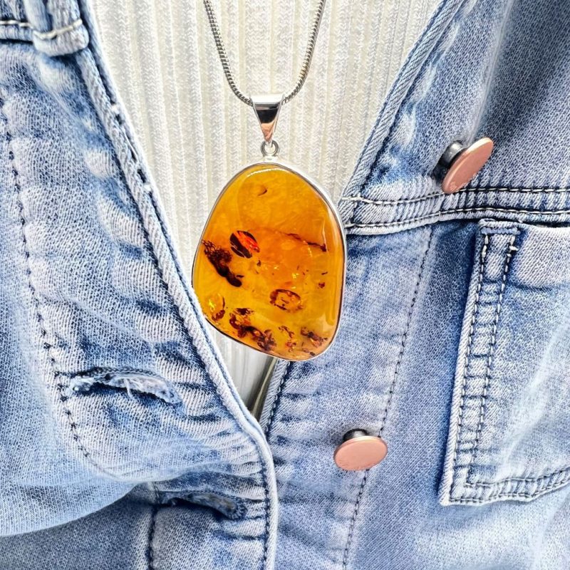 Amber Silver Pendant