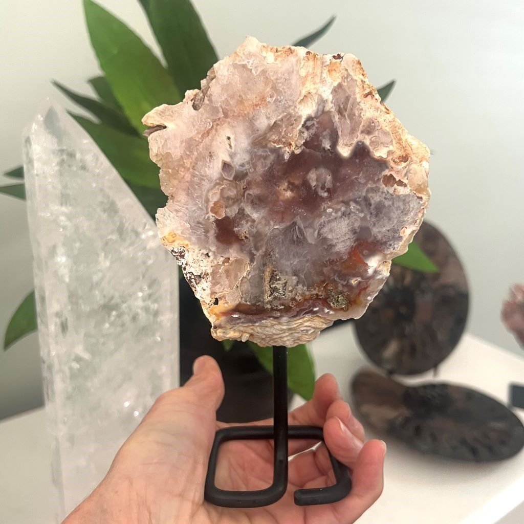Pink Amethyst on Stand