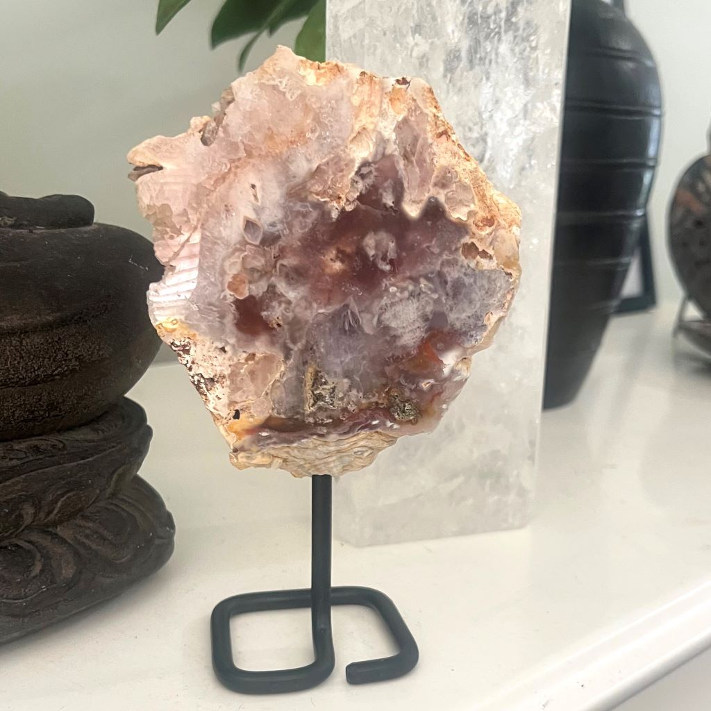 Pink Amethyst on Stand